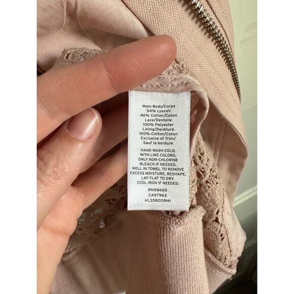 Chelsea28 Pink Lace Back Bomber Jacket Valentine - Picture 8 of 12